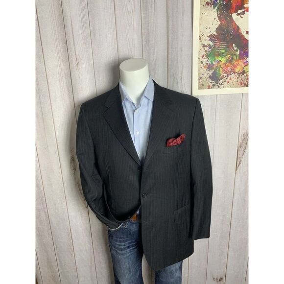 Canali Men's Three Button Wool Blazer Sport Coat Jacket Italy Sz 52R = USA 42R - Picture 1 of 16